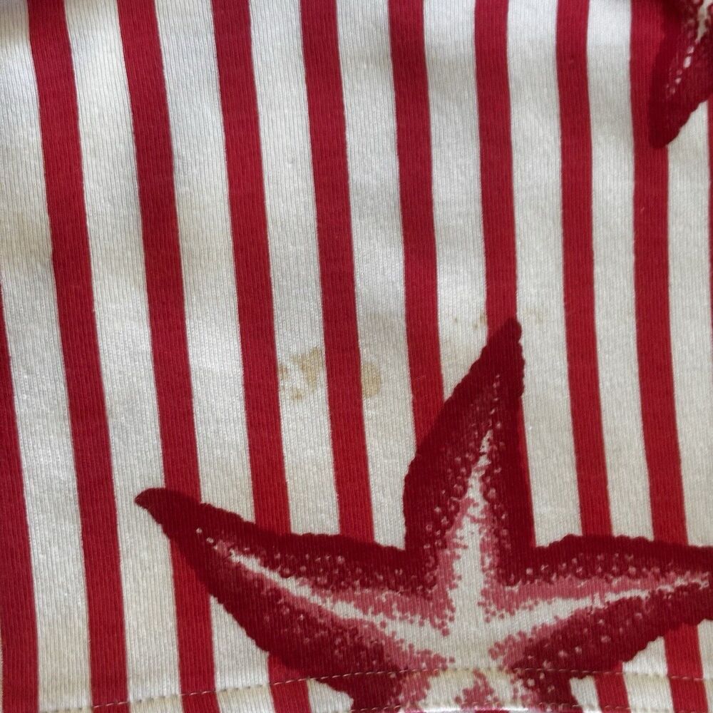 Vintage Outlander Plus Size 1x Women Button Up Top Jacket Red White Starfish - Picture 7 of 10